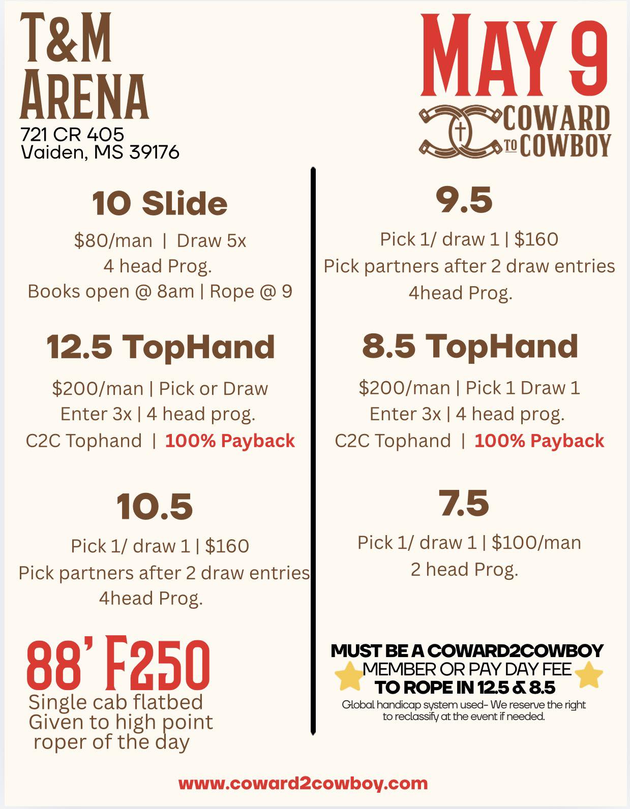 T&M Arena Roping - May 9, 2026 in Vaiden, MS